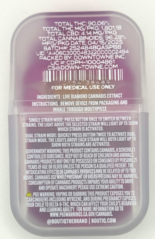 **Boutiq Switch**- “Liquid Live Diamonds” (Two Strains in one Dispo) 2g Disposable $40 - 2 for $60 # (S) Chem Berry (H) Lemon Cherry! - Image 2