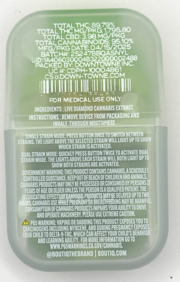 **Boutiq Switch**- “Liquid Live Diamonds” (Two Strains in one Dispo) 2g Disposable $40 - 2 for $60 #(S) Green Magic (I) Kiwi Z! - Image 2