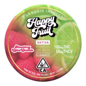 Happy Fruit - Strawberry Limeade Rosin Gummies THC:THC-V 2:1 100mg