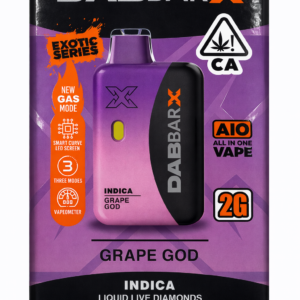 ** Grape God ** Dab-Bar X (Exotic Series) Liquid Live Diamonds 2g Disposable! “Indica”