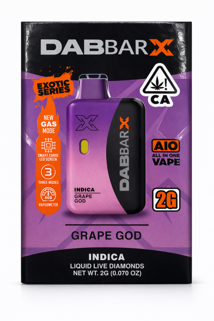 ** Grape God ** Dab-Bar X (Exotic Series) Liquid Live Diamonds 2g Disposable! “Indica”