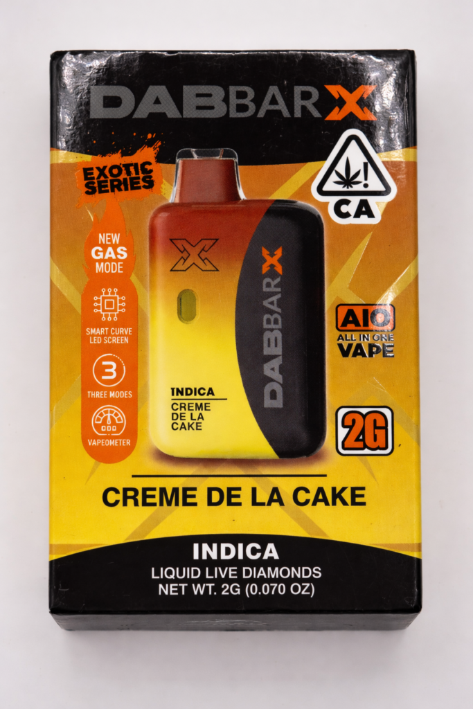 ** Crème De La Cake** Dab-Bar X (Exotic Series) Liquid Live Diamonds 2g Disposable! “Indica”