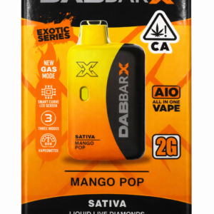** Mango Pop ** Dab-Bar X (Exotic Series) Liquid Live Diamonds 2g Disposable! “Sativa”