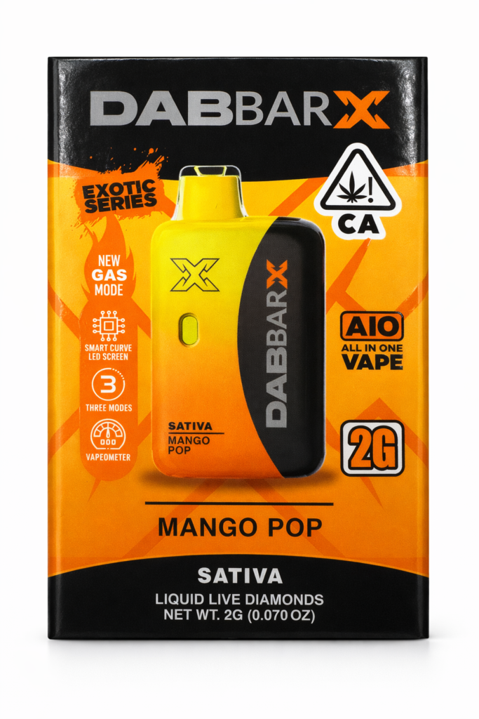 ** Mango Pop ** Dab-Bar X (Exotic Series) Liquid Live Diamonds 2g Disposable! “Sativa”