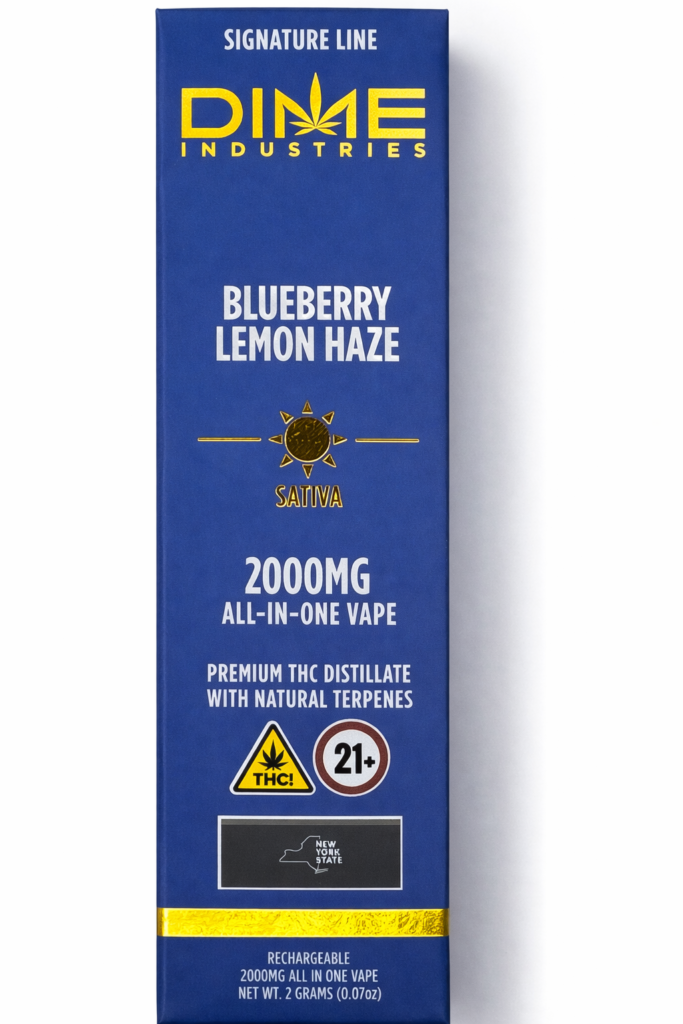 ** Blueberry Lemon Haze ** “Dime Industries” {Natural Terpenes} 2g Disposable! (Sativa)