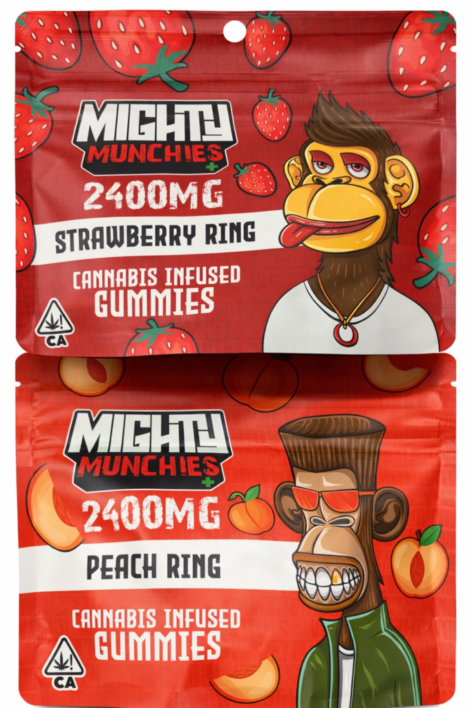 **Mighty Munchies ** “Strawberry/Peach Rings” $60 Each {Cannabis Infused Gummies}