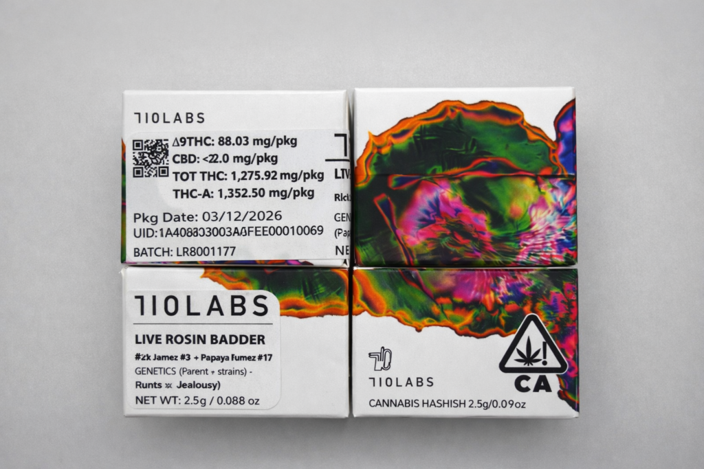 **710 Labs Live Rosin** 2.5 g $120 {Exotic Rosin*} !! (Rick James#3 X Papaya Fumez#17)