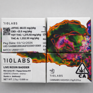 **710 Labs Live Rosin** 2.5 g $120 {Exotic Rosin*} !! (Rick James#3 X Papaya Fumez#17)