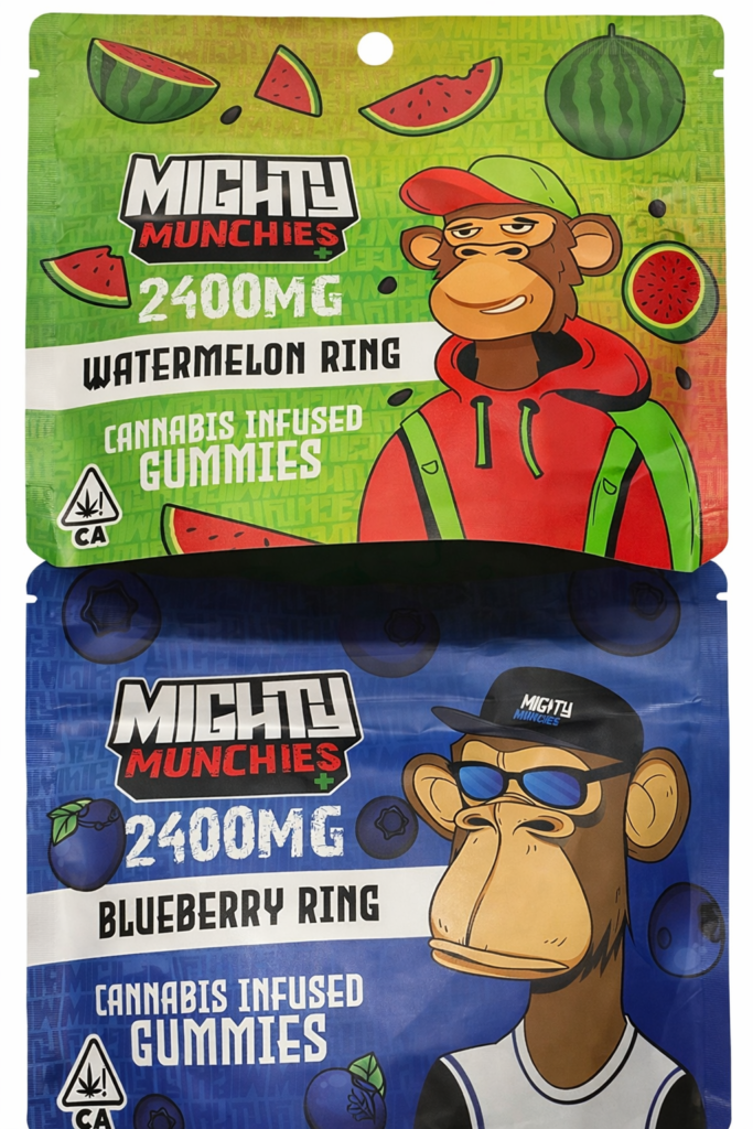 **Mighty Munchies ** “Watermelon/Blueberry Rings” $60 Each {Cannabis Infused Gummies}