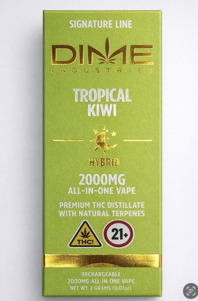 ** Tropical Kiwi ** “Dime Industries” {Natural Terpenes} 2g Disposable! (Hybrid)