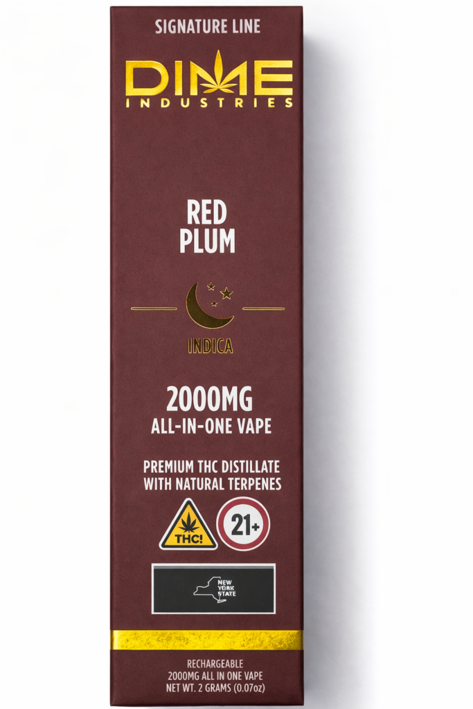 ** Red Plum ** “Dime Industries” {Natural Terpenes} 2g Disposable! (Indica)